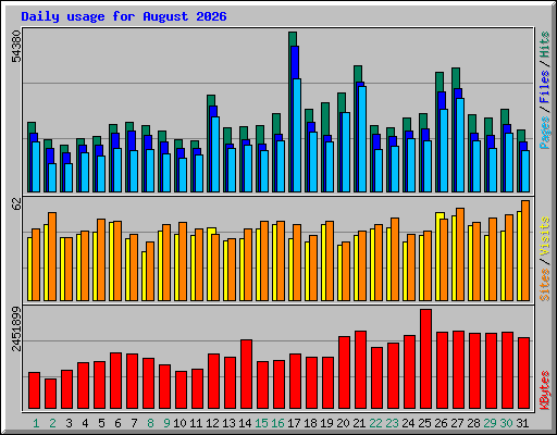 Daily usage for August 2026