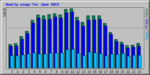 Hourly usage for June 2013