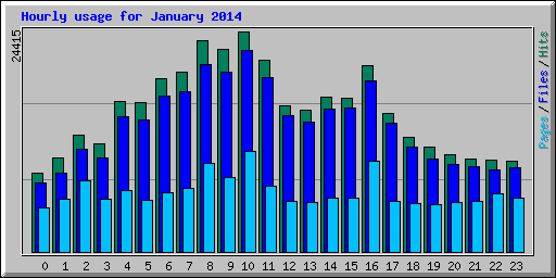 Hourly usage for January 2014