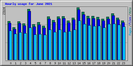 Hourly usage for June 2021