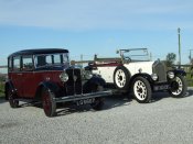 Vintage wedding cars, Standard Big 9 and open topped Swift Tourer.