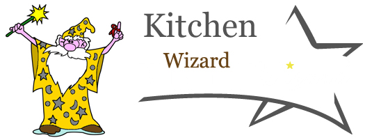 Kitchen Wizard logo. Replacement kitchen doors, refurbished kitchens in South Cheshire and North Staffordshire.