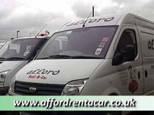 Large van for hire, and website address.