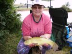 Lynne with Tench caught at local water