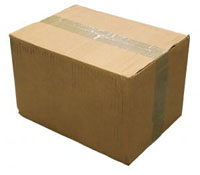 Sealed cardboard carton, representing Grocotts packing service.